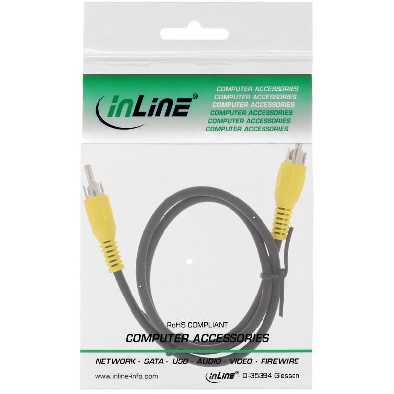 InLine 89937B RCA Cable, Video, 1x RCA Male / Male,