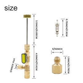 Valve Core Remover Installer Tool with Dual Size SAE 1/4 & 5/16 Port,Core Removal Installer Tool Air Conditioning Line Repair Tools for R22 R12 R407c R410A R404A Etc, 20PCS Valve Cores