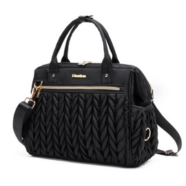 Small Diaper Bag, Mini Crossbody Diaper Bag, Convertible Backpack Tote Bag for Women Diaper Purse, Stylish Travel Baby Bag (Black)