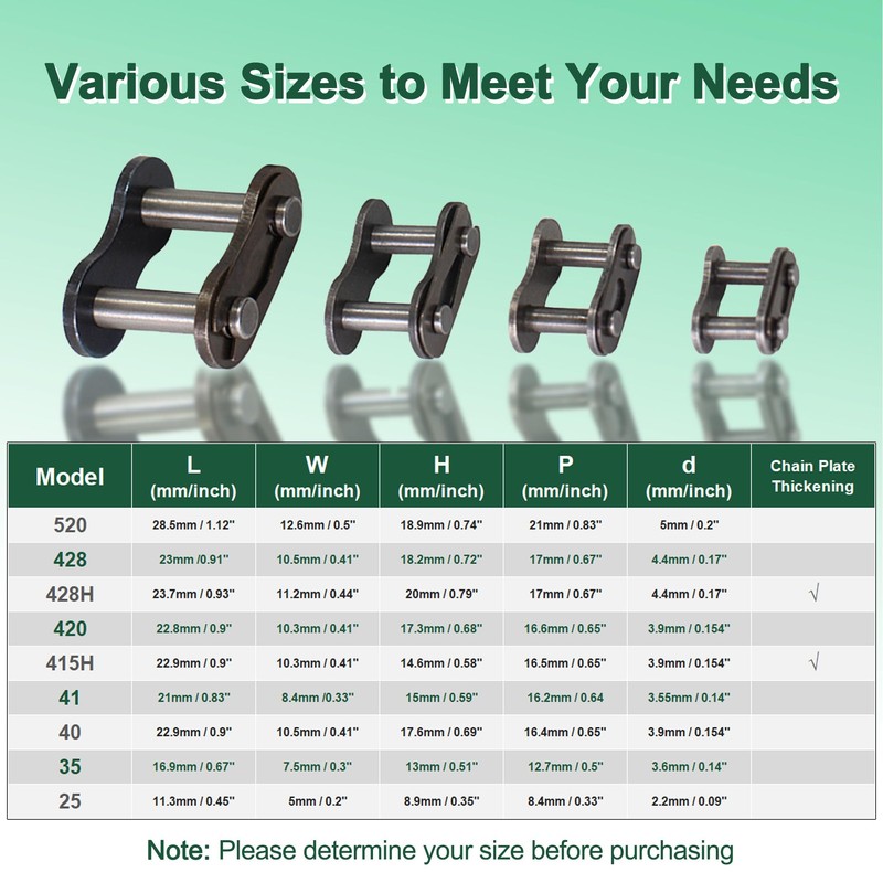 CQSPMOTO 8pcs #25 Chain Master Link Roller Master Connector Steel