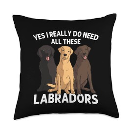 Labradors Gift For Men Women Labrador Retriever Dog Lovers Throw Pillow