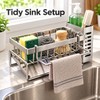 Stainless Steel Sink Cleaning Tools Storage Rack – Multifunctional Drainable