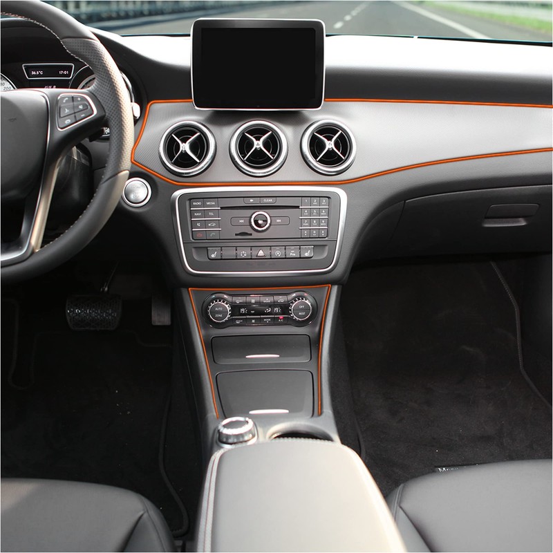 X AUTOHAUX Car Orange Trim Strip Line Door Edge Seal