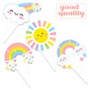 48pcs Rainbow Clouds Cupcake Toppers Sun Rainbow Cupcake Picks Sun