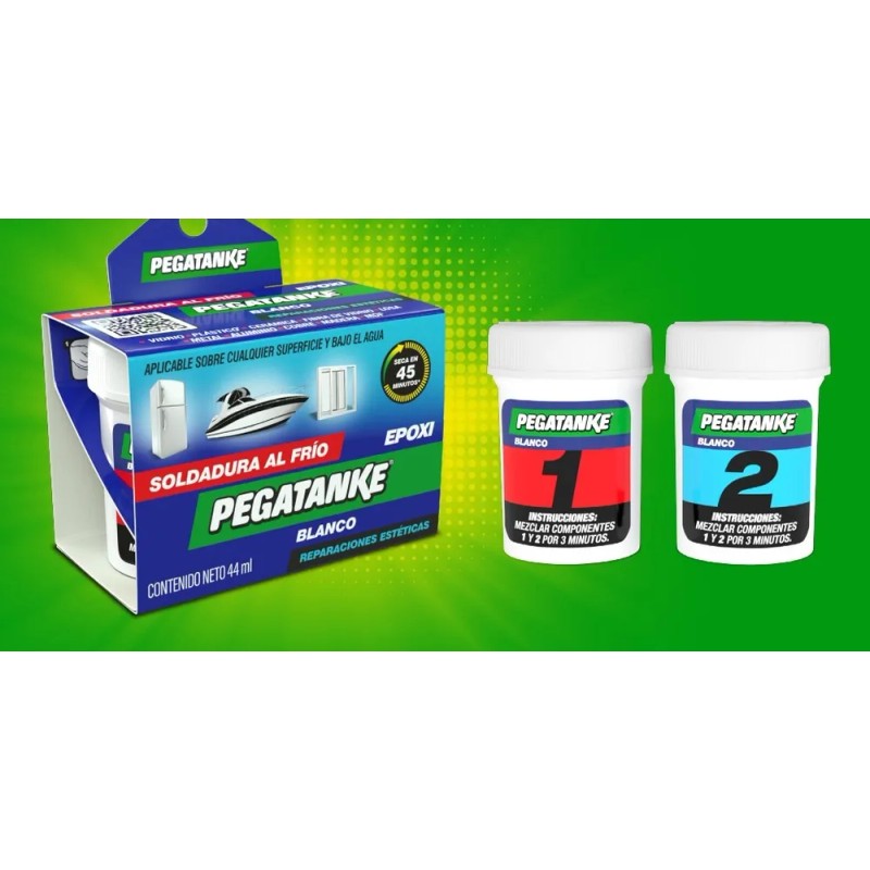 Epóxico Blanco Soldadura Al Frío Epoxi 44ml Pegatanke Acero