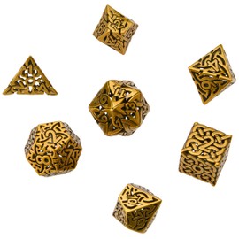 Let's Play Games Hollow Textures RPG Dice Set, Ancient Bronze
