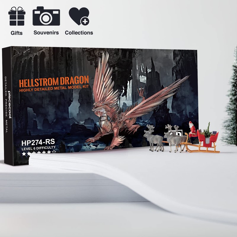 Piececool Black Dragon King 3D Metal Model Building Kits with