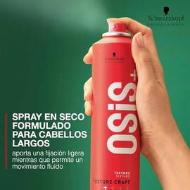 Schwarzkopf Professional OSIS - Texture Craft Spray Texturizante en Seco 300 ml, Ideal para Cabellos Largos, Fijación Ligera y Movimiento Fluido, Apor