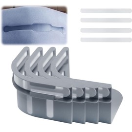 LSTORENICE 4PCS Bed Sheet Holders for Bedding Fitted Sheet Clips with Lock Strips Bedsheet Grippers for Keep in Place Bedroom Accessories Corner All Bed with Adjustable Straps for Secure (Grey)