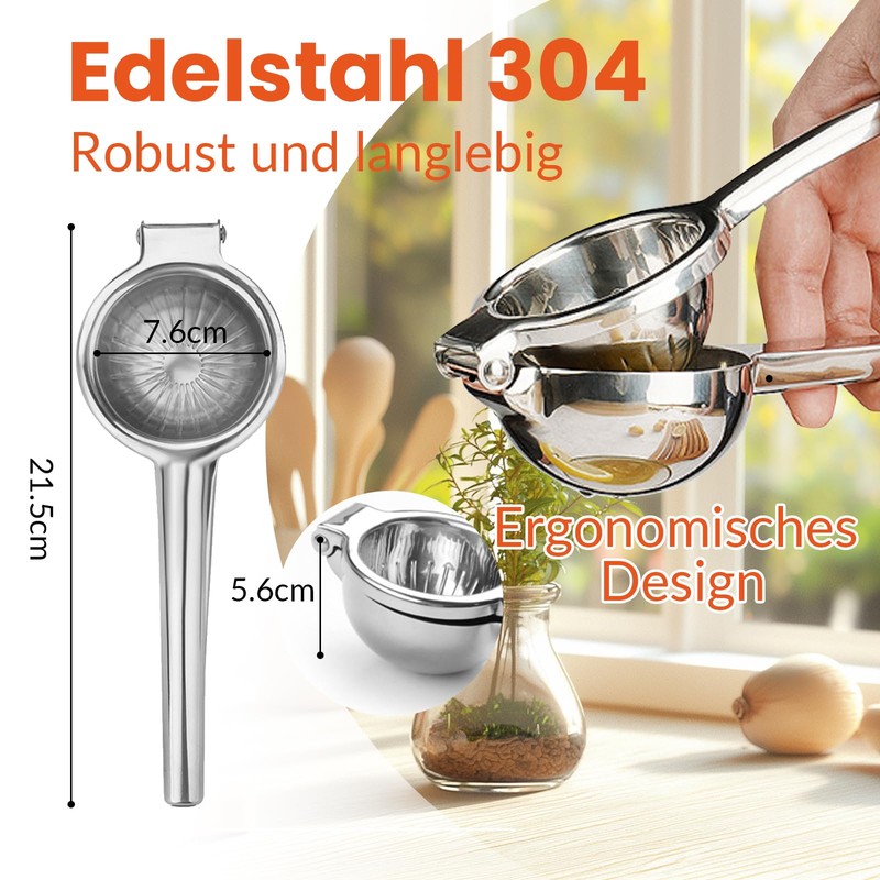 HYSHLC Stainless Steel 304 Lemon Squeezer, Hand Press, Lime Squeezer,