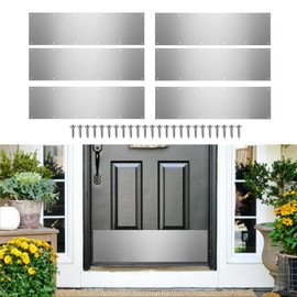 Docik 5052 Aluminum Door Kick Plate, 8 x 34 Inch, 17 Ga Thickness, Silver, 6 Pack