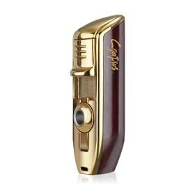 Cigar Torch Lighters Butane Refillable Windproof Lighter with Punch Without Gas(Red)