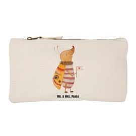 Parent-New Mr. & Mrs. Panda L Make-Up Bag Moth with Flag, White, Hand Drawn
