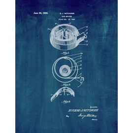 Tape Measure Patent Print Midnight Blue (16" x 20") M15213