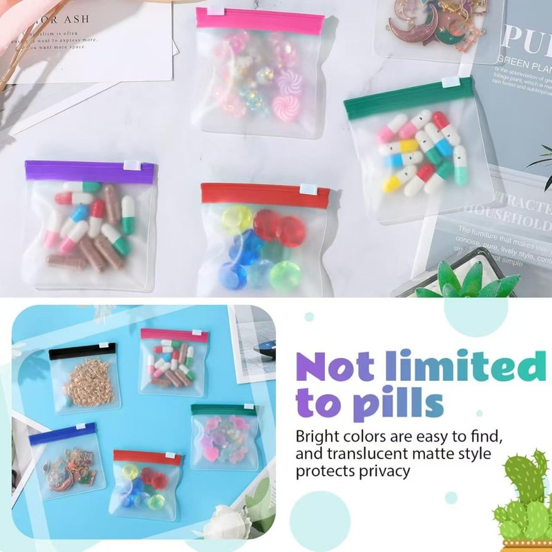 XFJSAK 29-Piece Zipper Pill Pouch Set - Reusable Clear Plastic
