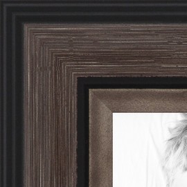 ArtToFrames 8.5x11 Diploma Frame with 5x7 Picture Opening - Framed in Grey and Black, Diploma-4221-89/596-0066-83120-YGRY