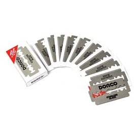 Dorco OZORMRFP Razor Blades Makeup Blade Double-sided Barber Beaver Shop 100 Blades / 도루코 OZORMRFP 면도날 화장도 양면 이발 비버샵 면도날 100개