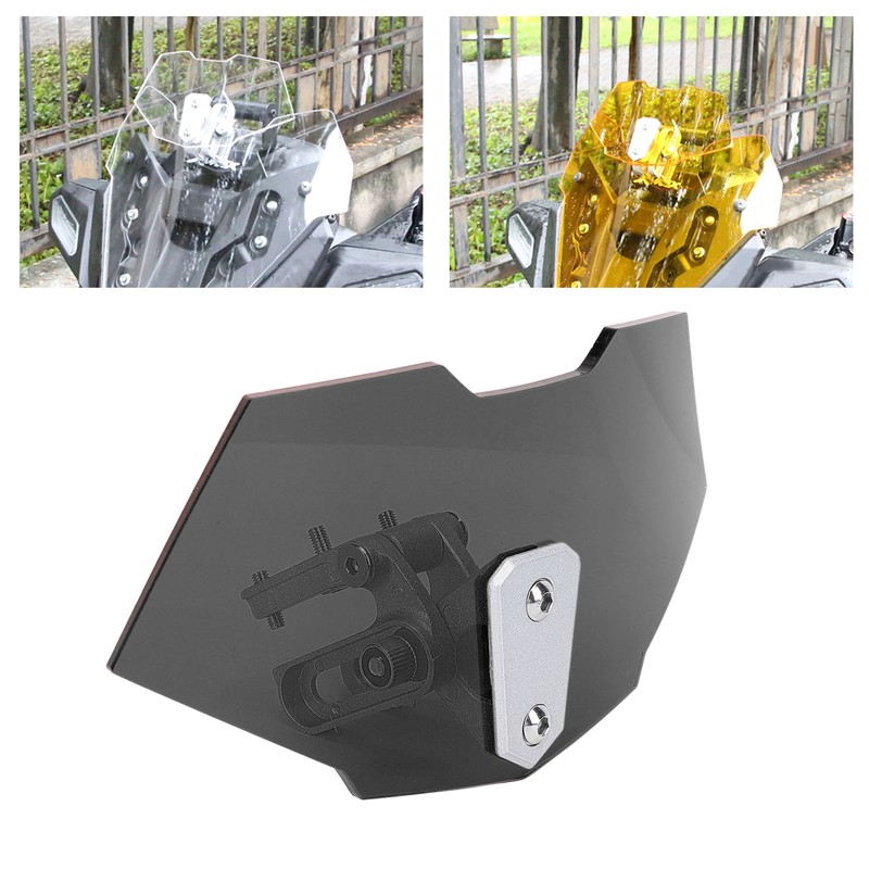 Motorcycle Windshield Acrylic Heightened Adjustable Clip On Wind Deflector Windscreen