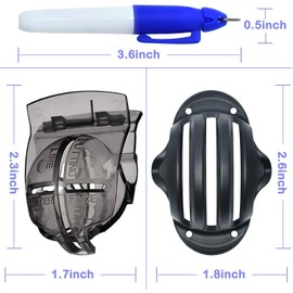 6 Pcs Golf Ball Line Kit, Golf Ball Line Drawing Marker Golf Ball Liner Golf Ball Marking Tool Kit, 2 Golf Ball Marking Stencils and 4 Color Markers Pen (Black, 6 Pack)