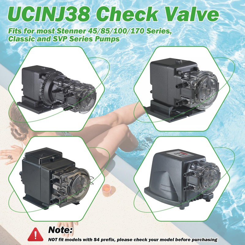 3/8-Inch UCINJ38 Injection Check Valve Replacement Compatible with Stenner Pumps