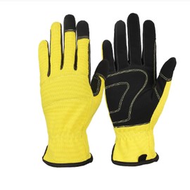 HZACHYX practical gardening work gloves, flexible and breathable yard work gloves, thin mechanical work gloves, sensitive to touch, wear-resistant and anti slip gloves (XL size, yellow)