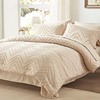 Anluoer Queen Comforter Set, Beige Tufted Bed in a Bag