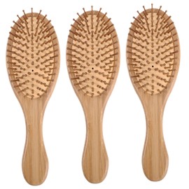 OHPHCALL Bamboo Hair Brush for Scalp Massage Sturdy Wide Tooth Comfortable Non-slip Handle Perfect for Hair Care