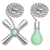 Dotlite Silver Ceiling Fan Pull Chain Set, 2Pack 3mm Diameter