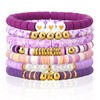 JOLYEAK 7PCS Friendship Bracelets,Heishi Clay Bead Bracelet,Stackable Preppy Bracelets for