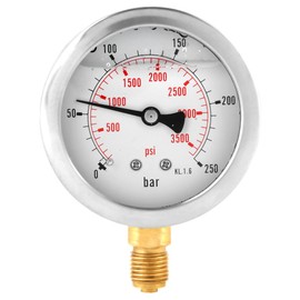 Pressure Gauge 0-250Bar 0-3750PSI G1/4 63 mm Dial Hydraulic Water Pressure Indicator Meter