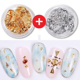 Gel Nail Foil Gold Silver Gold Foil Set Glitter Art / 젤네일 호일 골드 실버 금박 은박 세트 글리터 아트