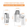 GASHER 4Pcs 304 Stainless Steel Ball Valve Set NPT Thread