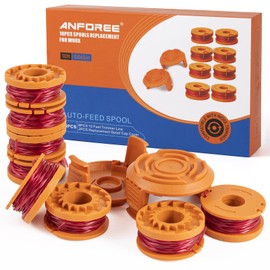 anforee Grass Trimmer Line for All 20 V Worx Grass Trimmers, Pack of 10 Durable Replacement Thread Spools for Cutting Speed, 3 m, 1.65 mm