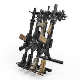 Upbci Gun Rack,Portable Folding Rifle Rack Stand with Pistol, Heavy Duty Steel Vertical Floor Indoor Gun Rack Stand Rack for Shooting Hunting Range