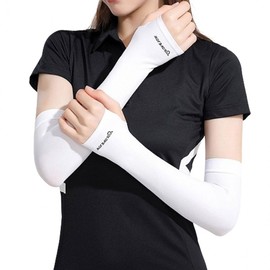 Eha Golf Hand Cover Cooling Arm Sleeves - Unisex, Free Size Hand Cover Cooling Arm Sleeve (Black) 2ea