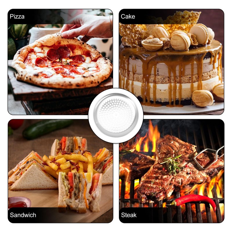 FRCOLOR Stainless Steel Pizza Pan with Holes Non-Stick Perforated Pizza