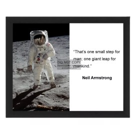 NEIL ARMSTRONG "ONE SMALL STEP FOR MAN GIANT LEAP FOR MANKIND" 8X10 FRAMED PHOTO