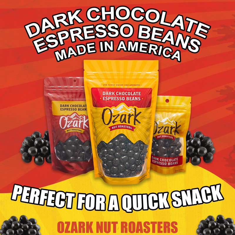 OZARK NUT ROASTERS, Dark Chocolate Espresso Beans, Flavored Snack Nuts,