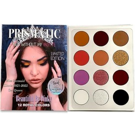 Beautiful By Pinky Prismatic Eyeshadow Palette, 12 color Matte & Shimmer Highly Pigmented, 100% Cruelty Free Make-up, Professional Makeup That Last All Day, Natural Eyeshadow Cosmetics travel Size