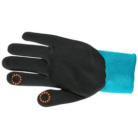 Gardena Plant and floor glove 9/L: Gloves for gardening and floorwork, moisture protection thanks to nitrile surface, mobile touch for smartphone use (11512-20)