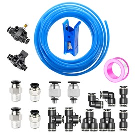 HUAZIZ Blue 6 mm OD 4 mm ID Polyurethane PU Air Hose Pipe Kit 10 Metres 32.8 ft