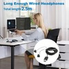 Quwem USB Earphones for PC with Microphone,2.5m Computer Headphones with