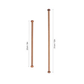 Round Wooden Clothes Rail, 4 Pieces 9/12 Inch Wooden Wardrobe Clothes Rail Wooden Needle Rail Hanging Rail for Cupboard Clothes Rail