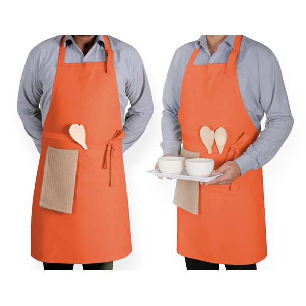 Native Fab Kitchen Apron 2 Pack - 100% Cotton Adjustable,