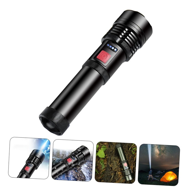 Operitacx Camping Taschenlampe USB Aufladbar Ultra Helle LED Taschenlampe für