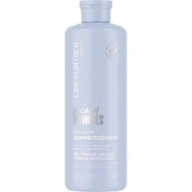 Lee Stafford Blue Toning Conditioner | Bleach Blonde Ice White Collection - Corrects Brassy & Orange Tones, Best for Highlighted, Cool, Dark Blonde Hair, Color Extend Treament, Brightening,16.9 Fl Oz