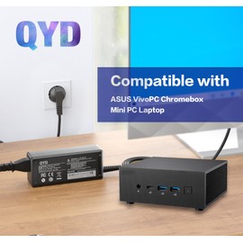 QYD 90W Monitor Power Supply Desktop Charger Charging Cable for Asus Rog Strix PG279Q PG279 PG279QZ XG27UQ PG259QN TUF Gaming VG27AQ VG32VQR VG35VQ Vivo AiO V230I V230IC Chromebox 3 Mini PC Power