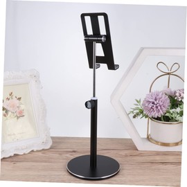 KOMBIUDA Height Adjustable Desktop Phone Holder Aluminium Alloy Tablet Support Stand Black with Adjustable Angle Charging Skid Pad and Durable Design
