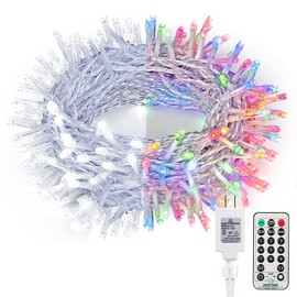 Brizled Color Changing Christmas Lights, 65.67ft 200 LED Dual Color Christmas Tree Lights with Remote, Cool White & Multicolor 11 Function Xmas String Lights Indoor Outdoor for Xmas Party Home Wedding
