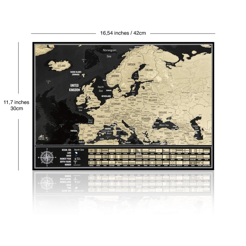 Scratch off European Map with Flags – Scratchable map to
